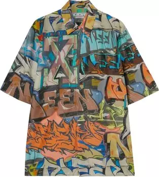 Рубашка Off-White Neen Allover Over Short-Sleeve Shirt 'Multicolor', разноцветный
