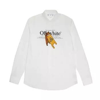 Рубашка Off-White Pascal Wet Floor Print Shirt 'White/Yellow', белый