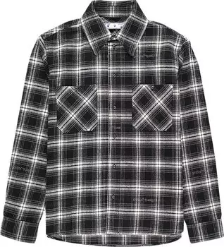 Рубашка Off-White Stencil Flannel Checked Shirt 'Black', черный