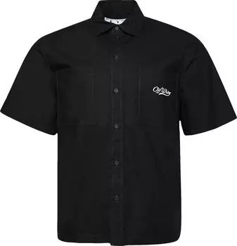 Рубашка Off-White Wave Off Summer Short-Sleeve Shirt 'Black/White', черный