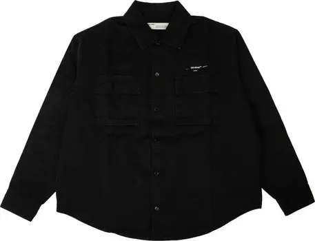 Рубашка Off-White Work Shirt 'Black / White', черный