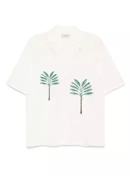 Рубашка Officine Generale Luis с пальмой, нейтральный