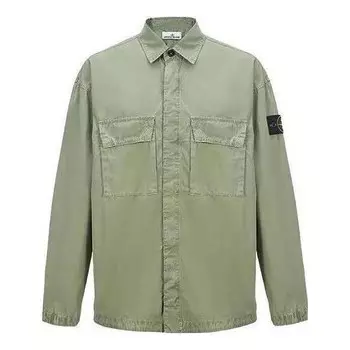 Рубашка old treatment shirt 'green' Stone Island, зеленый
