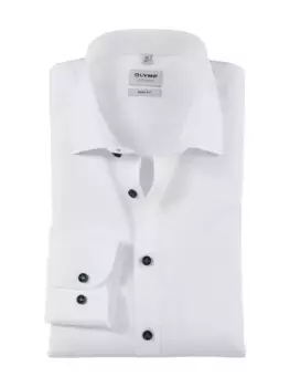 Рубашка OLYMP с длинными рукавами "Level Five Body Fit", слегка переливающийся узор, белый