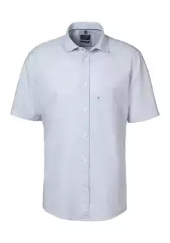 Рубашка OLYMP с короткими рукавами "Casual", в крапинку, синий