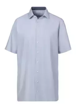 Рубашка OLYMP с короткими рукавами "Luxor 24/Seven Modern Fit", без глажки, климат-контроль, синий