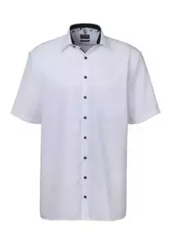 Рубашка OLYMP с короткими рукавами "Luxor Comfort Fit", дышащая, не гладкая, белый