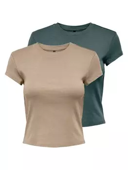Рубашка ONLY, цвет Dark beige/Dark green