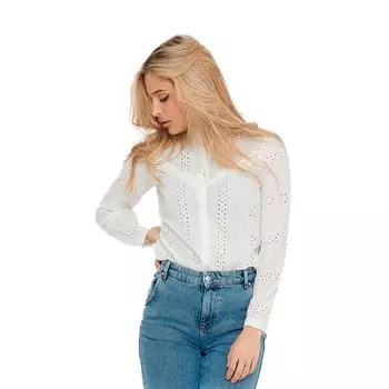 Рубашка Only Miriam Embroidered Anglaise, белый