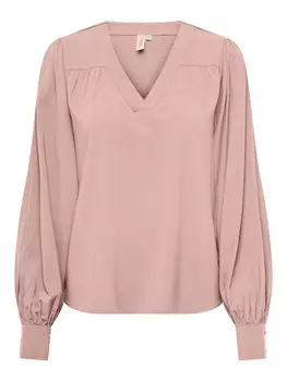 Рубашка Only ONLELLA LS V-NECK TOP WVN, розовый