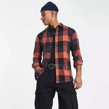 Рубашка Only & Sons Buffalo, темно-синий/оранжевый