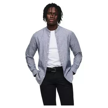 Рубашка Only & Sons Mao Collar Caiden, синий