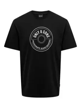 Рубашка ONLY & SONS с круглым вырезом "ONSLAMER LIFE REG LOGO SS TEE", черный