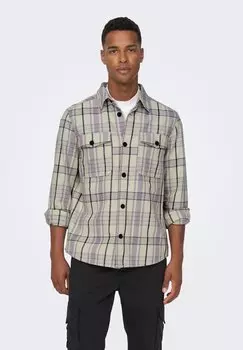 Рубашка ONSMILO OVR CTN CHECK LS NOOS Only & Sons, цвет purple ash