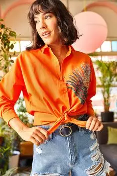 Рубашка - Оранжевая - Oversize Olalook, оранжевый