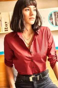 Рубашка - Оранжевая - Приталенный крой Olalook, оранжевый