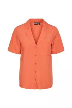 Рубашка – оранжевая – стандартного кроя. PIECES, оранжевый