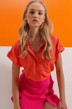 Рубашка – оранжевая – стандартного кроя. Trend Alaat Stili, оранжевый