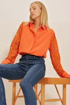 Рубашка – оранжевая – стандартного кроя. Trend Alaat Stili, оранжевый