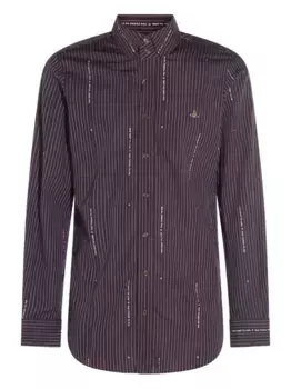 Рубашка orb в тонкую полоску Vivienne Westwood, коричневый