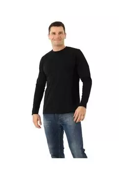 Рубашка органического цвета с длинными рукавами и круглым вырезом Albertkreuz, черный