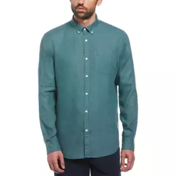 Рубашка Original Penguin Delave Linen With Pocket, зеленый