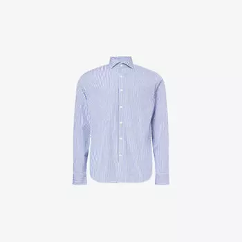 Рубашка Oscar Jacobson из хлопкового поплина в полоску, белый