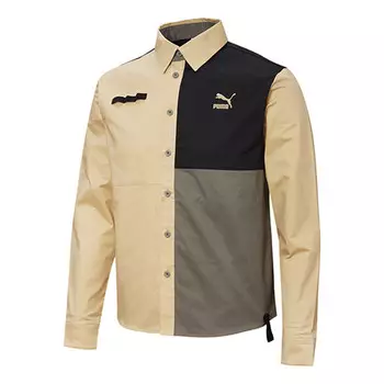 Рубашка outdoor logo shirt 'beige black brown' Puma, бежевый