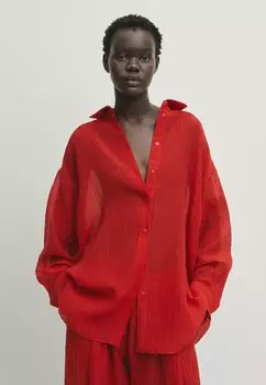 Рубашка Oversize Massimo Dutti, красная