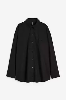 Рубашка Oversized Poplin, чёрный