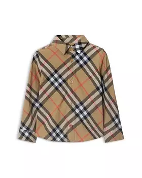 Рубашка Owen Essential с длинными рукавами для мальчиков Burberry - Для малышей, коричневый/бежевый