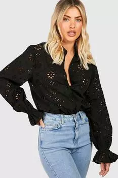 Рубашка оверсайз Boohoo, черный