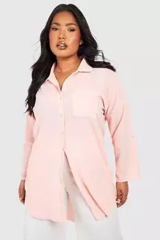 рубашка оверсайз Boohoo, нюд