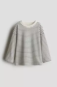 Рубашка оверсайз из джерси H&M, бежевый