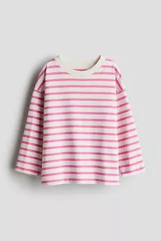 Рубашка оверсайз из джерси H&M, бежевый