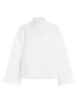 Рубашка оверсайз из хлопка и шелка с накладными карманами Co, белый