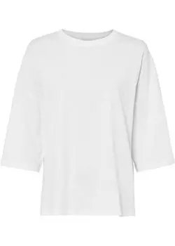 Рубашка оверсайз из хлопка рукава до половины Bpc Bonprix Collection, белый