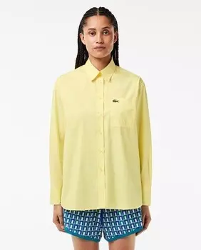 Рубашка оверсайз из хлопкового поплина Lacoste, желтый