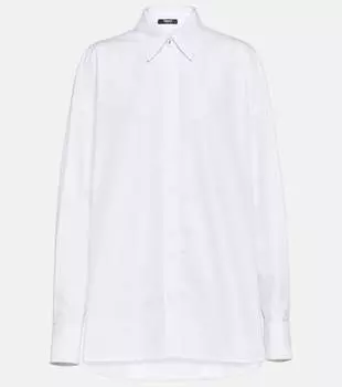 Рубашка оверсайз из хлопкового поплина Versace, белый