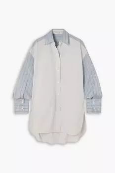 Рубашка оверсайз из хлопкового поплина в тонкую полоску STELLA MCCARTNEY, синий