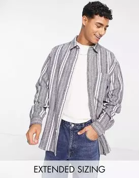 Рубашка оверсайз из матовой фланели в полоску в стиле 90-х годов ASOS DESIGN