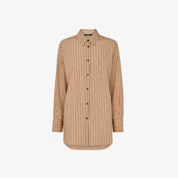 Рубашка оверсайз из смесового хлопка с полосатым принтом Whistles, мультиколор