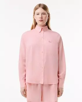 Рубашка оверсайз из струящегося лиоцелла Lacoste, розовый