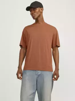 Рубашка оверсайз Jack & Jones "JJEBRADLEY TEE SS O-NECK NOOS", цвет Mocha Bisque