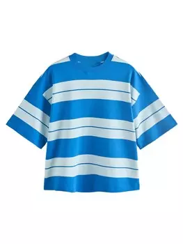 Рубашка оверсайз Next, цвет Royal blue/Pastel blue