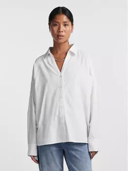 Рубашка оверсайз Pieces, белый