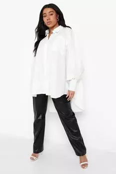 Рубашка оверсайз плюс с запахом на спине Boohoo, белый