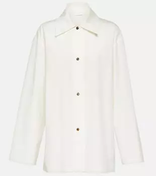 Рубашка оверсайз rigel из хлопкового поплина The Row, белый