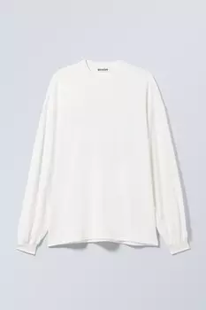 Рубашка оверсайз с длинными рукавами и принтом Weekday, белый