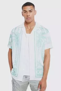 Рубашка оверсайз с коротким рукавом Boohoo, шалфей